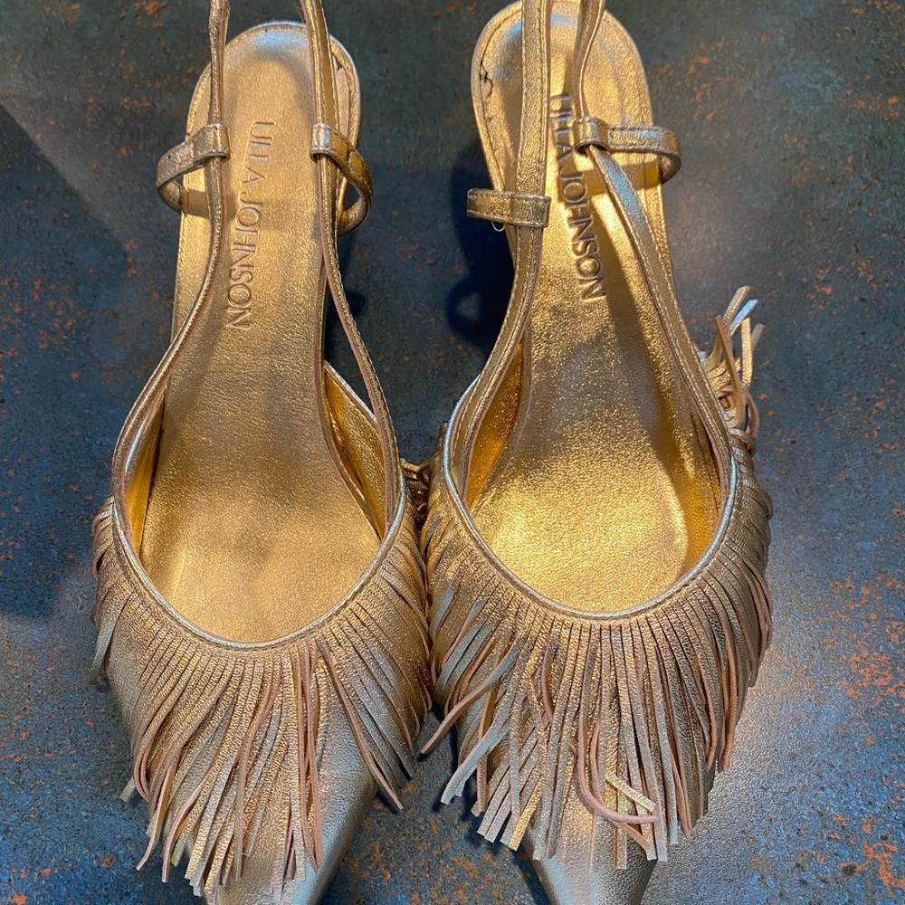 Ulla Johnson Gold Fringe Women's Shoes